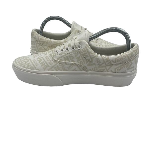 VANS Era Platform 66 Off White Marshmallow Spellout Casual Skate Men 8 Women 9.5 - Picture 7 of 8